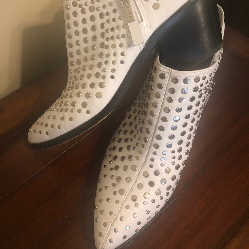 i.State white studded  Ladies boots